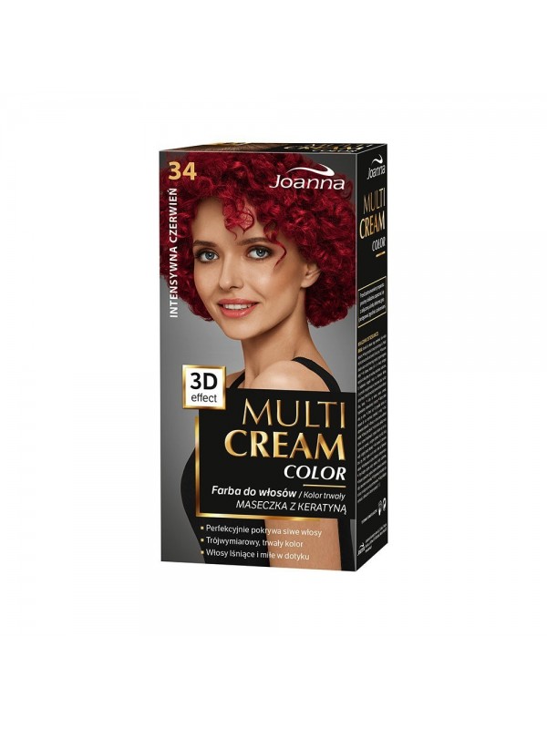 Joanna Multi Cream Color Farba do włosów /34/ Intensywna czerwień