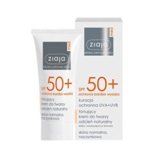 Ziaja Med Kuracja ochronna Krem do twarzy tonujący odcień naturalny SPF50+ 50 ml