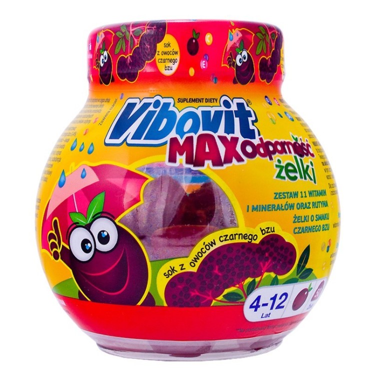 Vibovit Max odporność Żelki o smaku czarnego bzu 50 sztuk