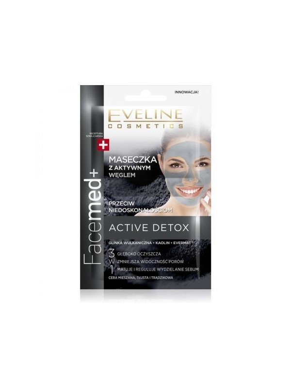 Eveline Facemed+ DUO mask with active carbon against imperfections 2 x 5 ml