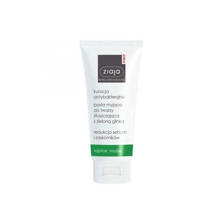 Ziaja Med Antibacterial treatment washing and exfoliating paste with green clay 75 ml