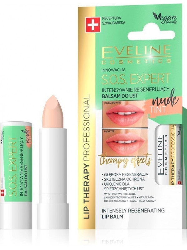 Eveline Lip Therapy S.O.S EXPERT balsam do ust regenerujacy nude color 4 g