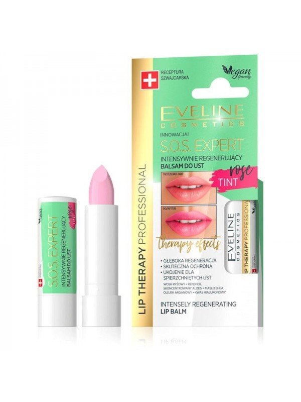 Eveline Lip Therapy S.O.S EXPERT balsam do ust regenerujacy rose color 4 g