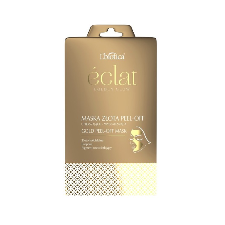 L'biotica PEEL-OFF MASKA ECLAT GOLNEN GLOW MASKA ZŁOTA WYGŁADZAJĄCA 10 g