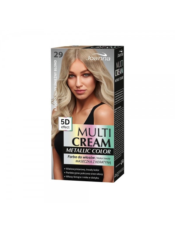 Joanna Multi Cream Color Metallic Farba do włosów /29/ Bardzo jasny śnieżny blond