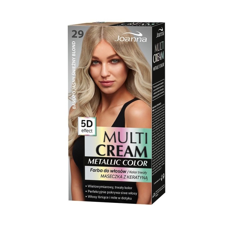 Joanna Multi Cream Color Metallic Farba do włosów /29/ Bardzo jasny śnieżny blond