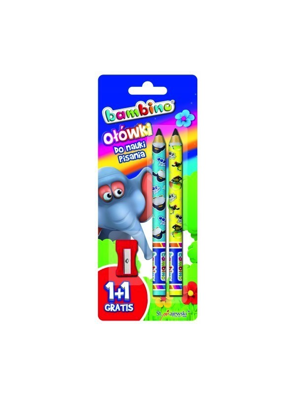 BAMBINO Pencils for learning to write 1+1 gratis + sharpener