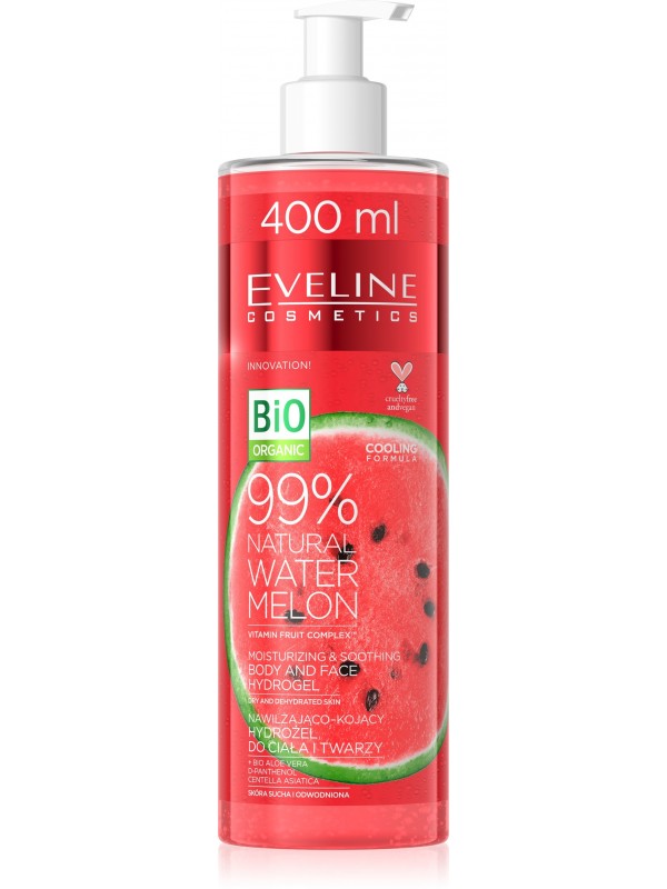 Eveline Natural Watermelon Nawilżająco - kojący Hydrożel do ciała i twarzy 400 ml