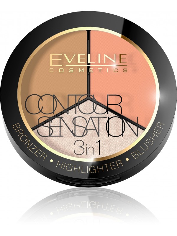 Eveline Contour Sensation 3w1 Paleta modelująca kontur twarzy /02/ Peach Beige 13,5 g