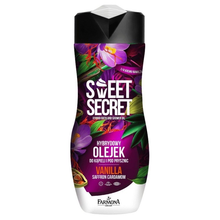 Farmona Sweet Secret Hybrid bath and shower oil with 1/4 moisturizing cream vanilla saffron cardamom 300 m