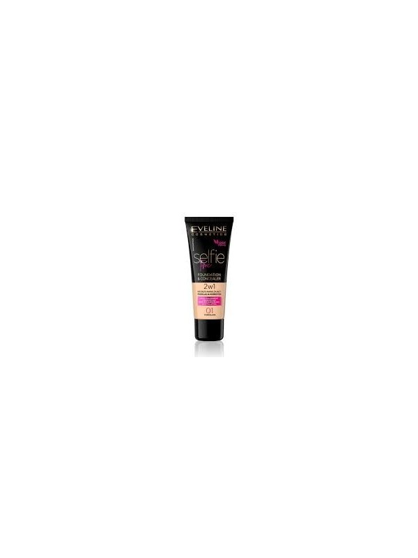 Eveline Selfie Time 2in1 concealing and moisturizing foundation /01/ Porcelain 30 ml