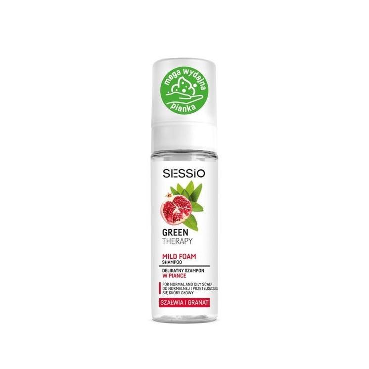 Sessio Green Therapy Delikatny Szampon do włosów w piance Szałwia i Granat 175 g