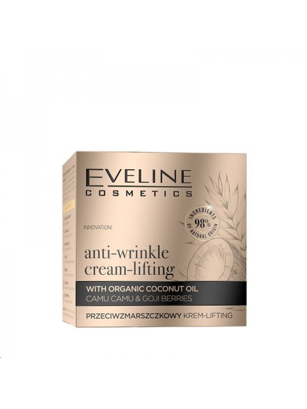 Eveline Organic Gold Anti-wrinkle face lifting cream with organic coconut milk 50 ml