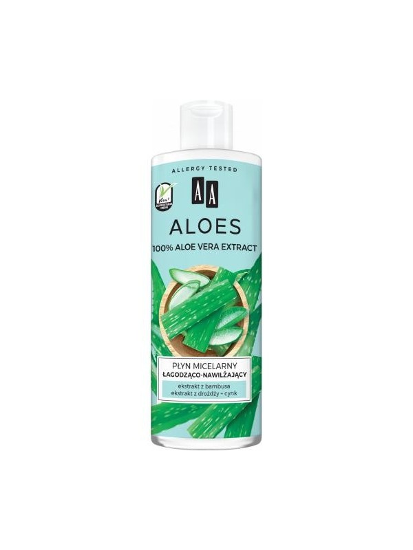 AA Aloes 100% aloe vera extract Soothing and moisturizing micellar fluid 400 ml