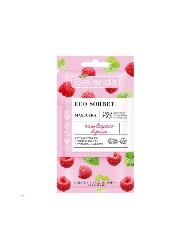 Bielenda ECO SORBET Moisturizing and soothing face mask Raspberry 8 g