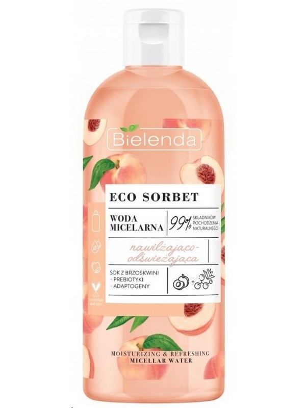 Bielenda ECO SORBET Woda micelarna nawilżająco-odżywcza Brzoskwinia 500 ml