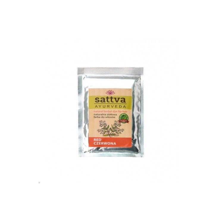 Sattva Ayurveda Naturalna ziołowa Farba do włosów Czerwona 10 g