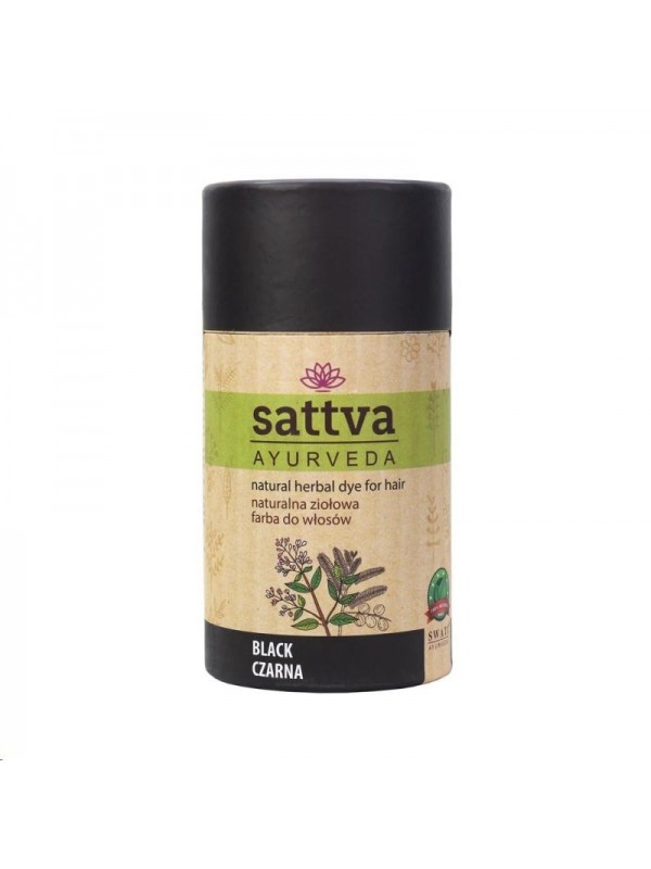 Sattva Ayurveda Naturalna ziołowa Farba do włosów Czarna 150 g