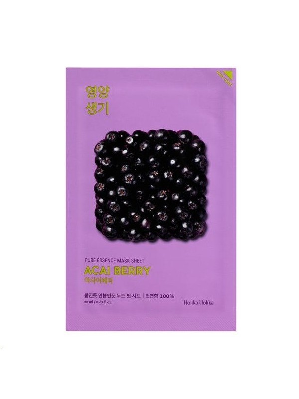 Holika Holika Pure Essence Mask Sheet - Face sheet mask with Acai fruit extract 23 g