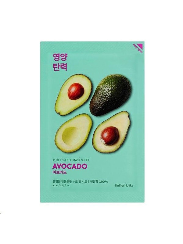 Holika Holika Pure Essence Mask Sheet - Maseczka do twarzy w płacie z ekstraktem z Avocado 23 g