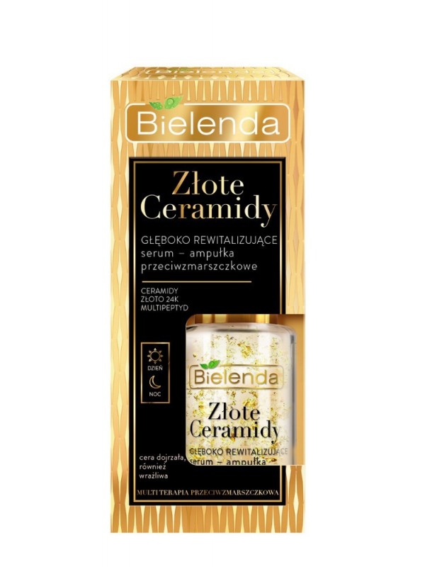 Bielenda ZŁOTE CERAMIDY Serum-ampułka do twarzy przeciwzmarszczkowe głęboko rewitalizujące 15 ml