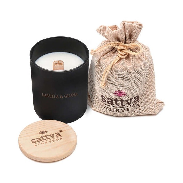 Sattva Ayurveda Naturalna Świeca sojowa Wanilia i Guava 1 sztuka