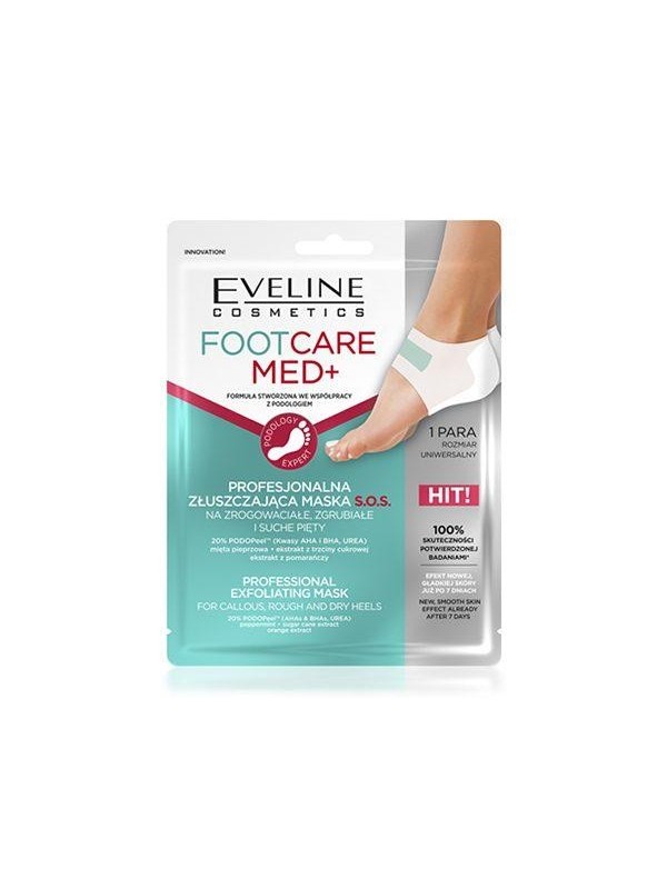 Eveline Footcare Med+ Professional exfoliating SOS Mask for calloused, thickened and dry heels 1 pair(31-05-2025)