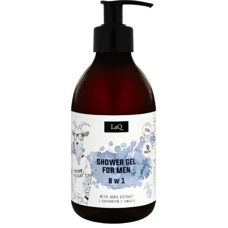 LaQ Kozioł Żel pod prysznic dla mężczyzn 8w1 o zapachu męskich perfum 300 ml