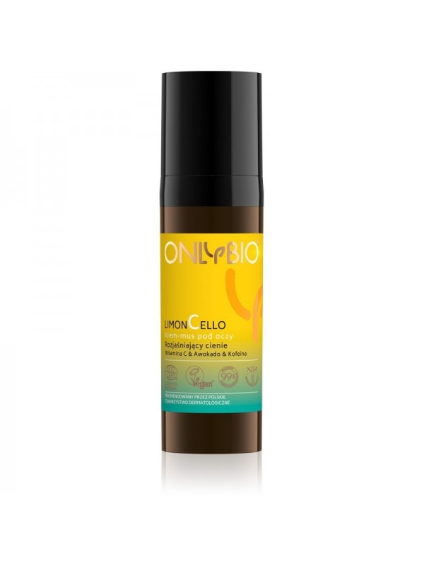 ONLYBIO Limoncello Cream-mousse under the eyes brightening dark circles Vitamin C & Avocado & Caffeine 15 ml