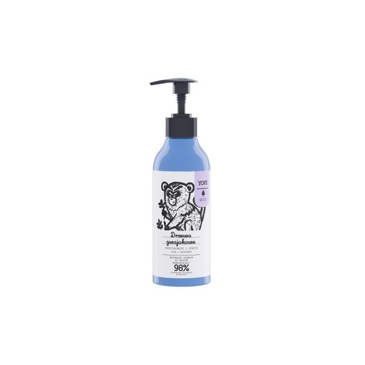 YOPE Wood Szampon do włosów dla mężczyzn Drzewo gwajakowe, Kadzidłowiec i Żywica 300 ml