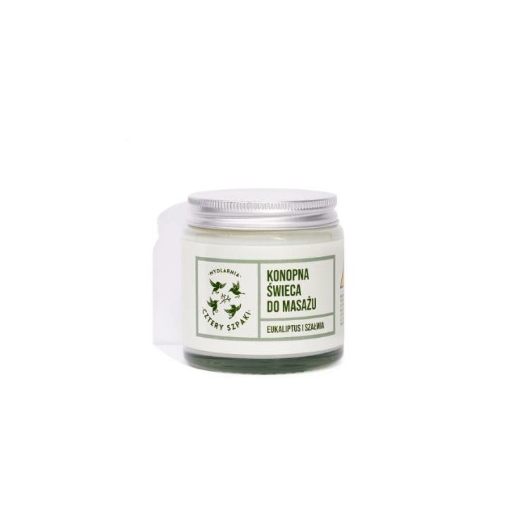Mydlarnia Cztery Szpaki hemp Massage candle Eucalyptus and Sage 100 g