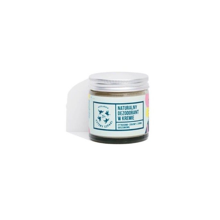 Mydlarnia Cztery Szpaki naturalny Dezodorant w kremie Cytrusowo-Ziołowy z Ziemią Okrzemkową 60 ml