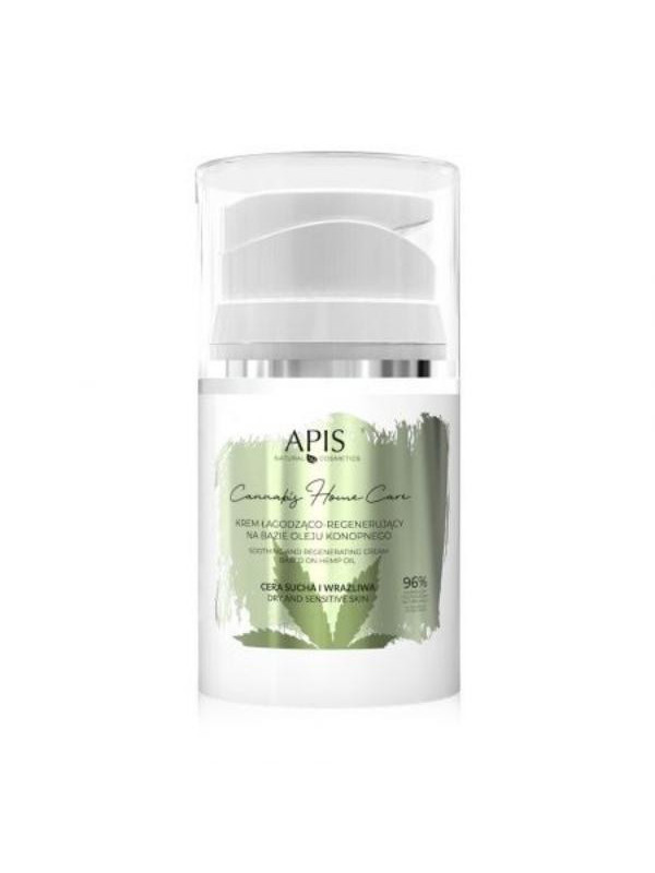 Apis Cannabis Home Care Krem do twarzy łagodząco-regenerujący na bazie oleju konopnego 50 ml