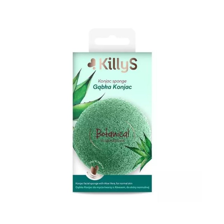 KillyS Botanical Inspirations Konjac face wash sponge with aloe vera for normal skin 1 piece
