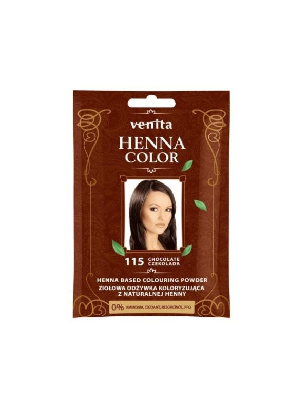 Venita Henna Color ziołowa Odżywka koloryzująca z naturalnej henny /115/ Czekolada 25 g