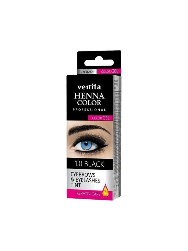 Venita Professional Henna Color Gel Eyebrow and eyelash dye /1.0/ Black 15 ml