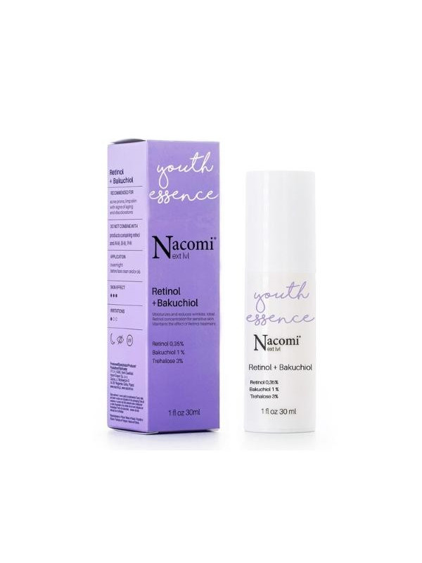 Nacomi Next Level przeciwstarzeniowe Serum do twarzy z Retinolem 0,35% + Bakuchiol 1% 30 ml