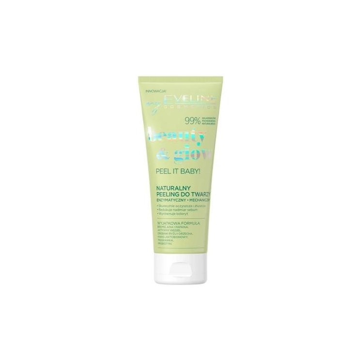 Eveline Beauty & Glow Peel it Baby! naturalny Peeling do twarzy enzymatyczny i mechaniczny 75 ml