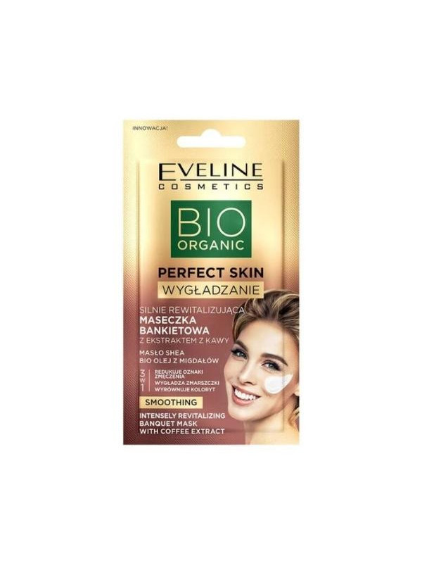 Eveline Bio Organic Perfect Skin silnie rewitalizująca Maseczka bankietowa do twarzy z ekstraktem z Kawy 8 ml