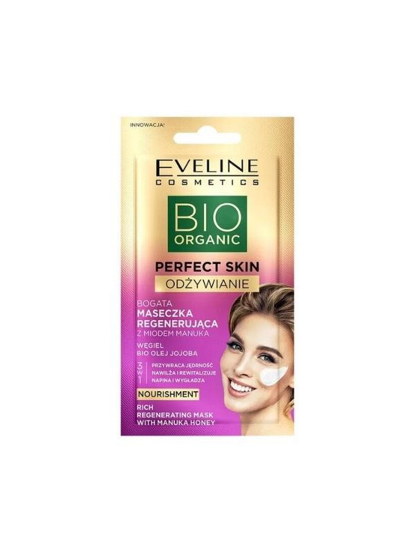 Eveline Bio Organic Perfect Skin bogata Maseczka do twarzy regenerująca z Miodem Manuka 8 ml