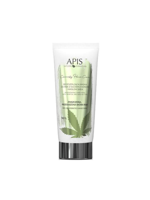 Apis Cannabis Home Care regenerująca Maska do rąk z olejem z konopi i masłem shea 200 ml