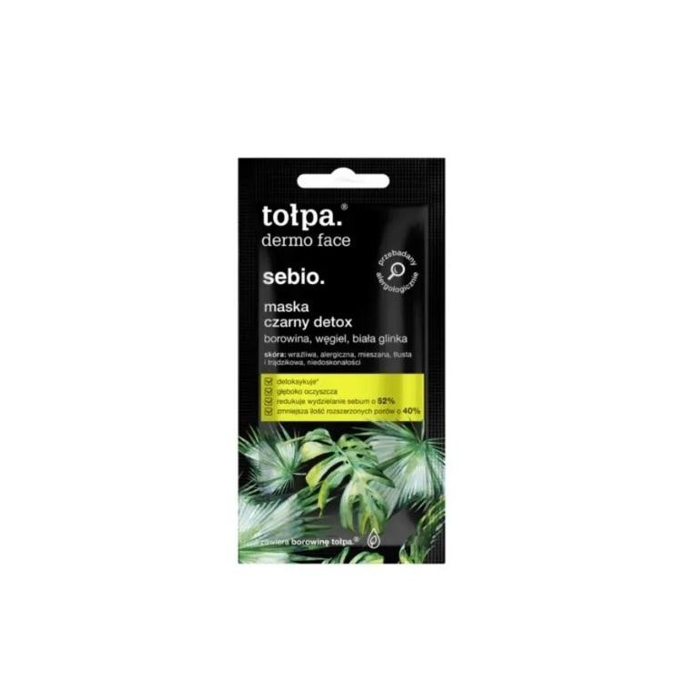 Tołpa Dermo Face Sebio. Maska do twarzy Czarny Detox 8 ml