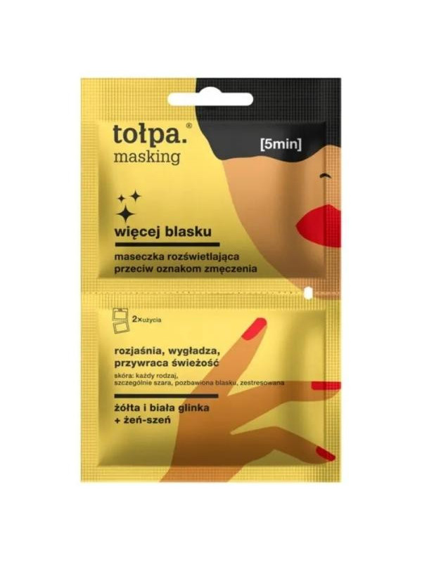 Tołpa Masking Maseczka rozświetlająca przeciw oznakom zmęczenia 2x5 ml