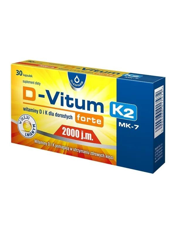 D-Vitum Forte Vitamin D + K2 2000 IU 30 capsules