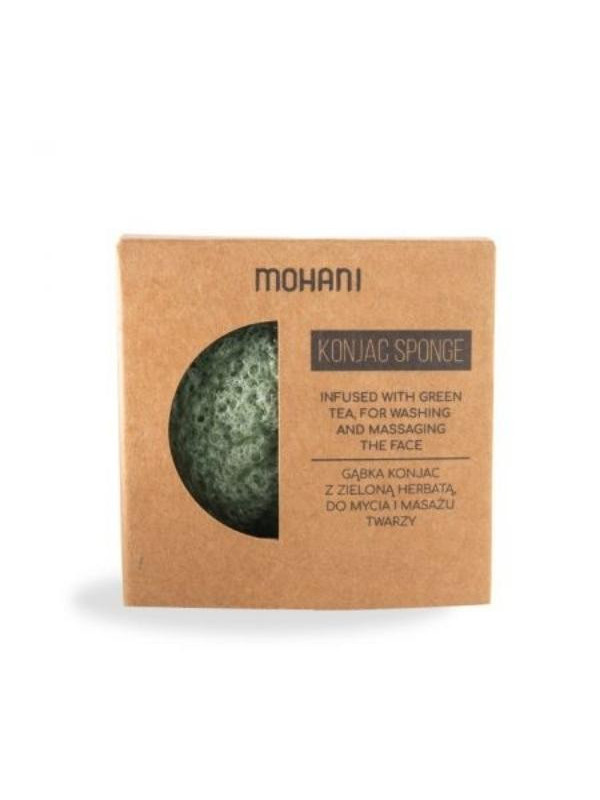 Mohani natural Konjac sponge for washing and massaging the face with green tea