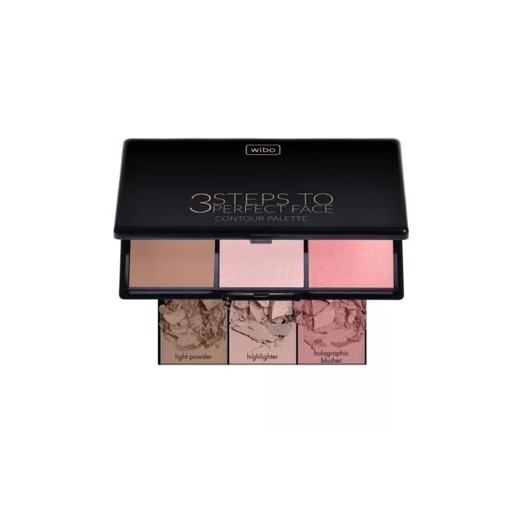 Wibo 3 Steps to Perfect Face Paleta do konturowania twarzy Light