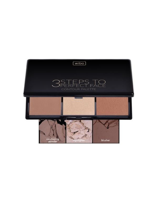 Wibo 3 Steps to Perfect Face Paleta do konturowania twarzy Dark