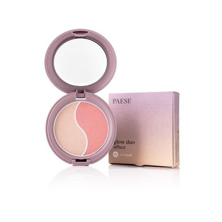 Paese Nanorevit Glow Duo Puder rozświetlający i róż do policzków Nanorevit Glow Duo Effect