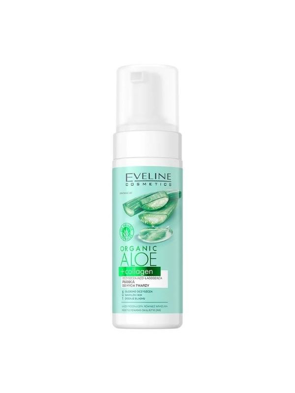 Eveline Organic Aloe + Collagen oczyszczająco-łagodząca Pianka do mycia twarzy 150 ml