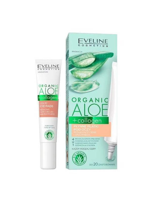 Eveline Organic Aloe + Collagen liquid eye patches reducing dark circles and puffiness 20 ml